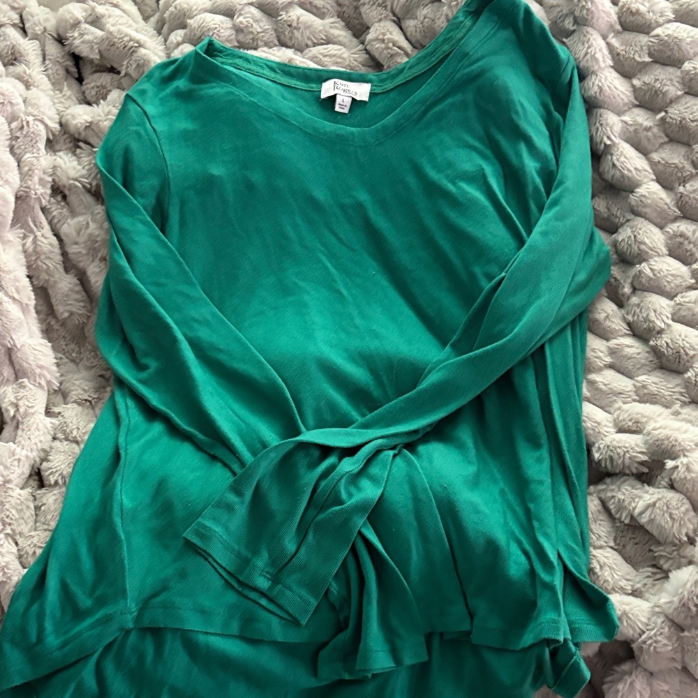 Kim Rogers Teal Long Sleeve Women's Top